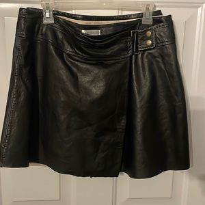Hugo Buscati leather skirt with gold buckle